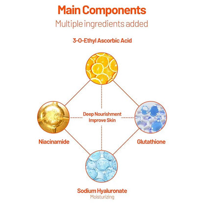 Vitamin C Organic Orange Extract Skin Care Set Facial Wash Toner Serum Face Cream Moisturizing Reduce Wrinkles Hydrate 30ml+30ml+10ml+15g 4PCS