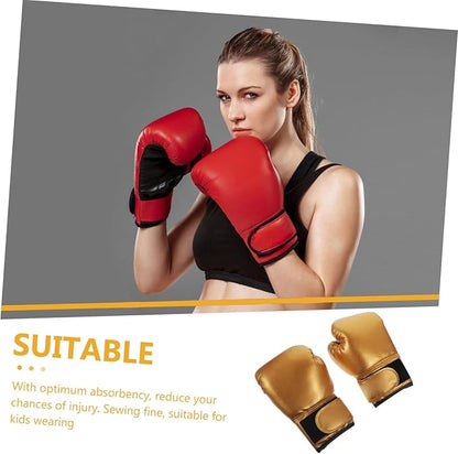 Garneck Kids Boxing Gloves Training Gloves Training Mitts Junior Punch PU Leather Sponge Filled for Toddler and Youth Red