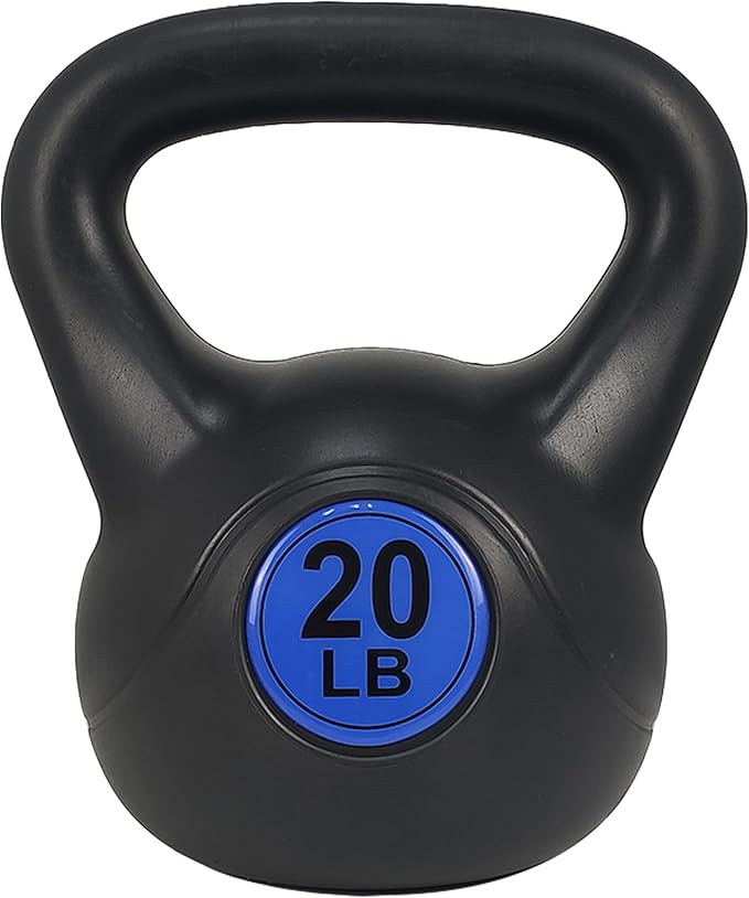 Signature Fitness Wide Grip 3-Piece Kettlebell Exercise Fitness 5 lbs, 10 lbs, 15 lbs 20 lbs, 3 or 4