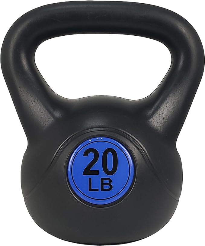 Signature Fitness Wide Grip 3-Piece Kettlebell Exercise Fitness 5 lbs, 10 lbs, 15 lbs 20 lbs, 3 or 4