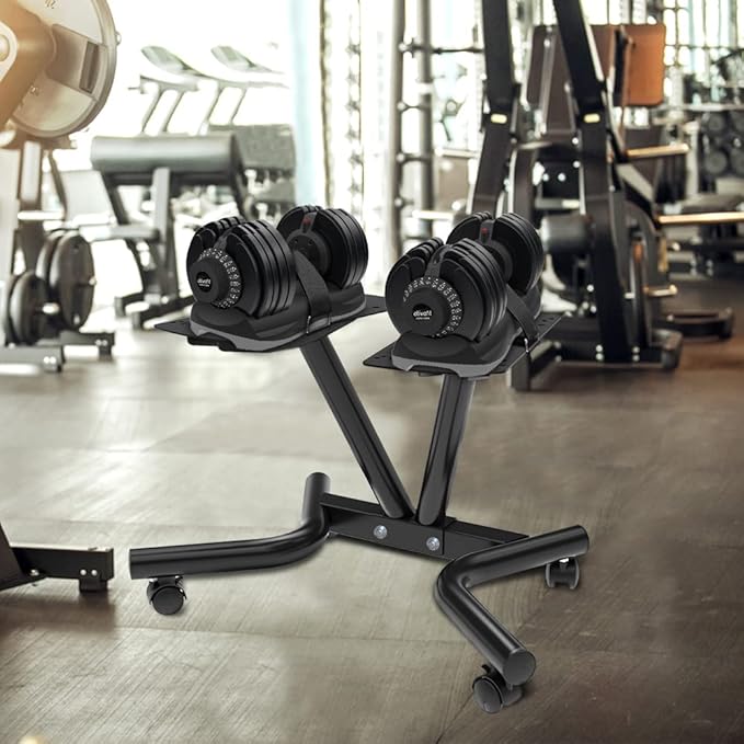 ATIVAFIT Adjustable Dumbbell Stand Fitness Dial Dumbbell Rack with Adjustable Belt for Home Gym Set