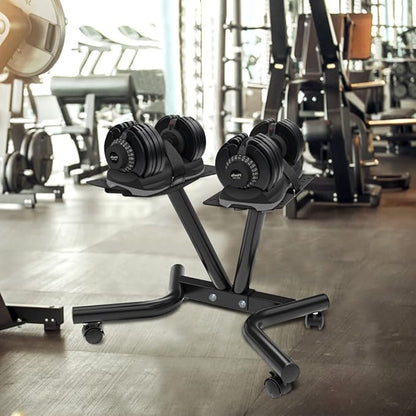 ATIVAFIT Adjustable Dumbbell Stand Fitness Dial Dumbbell Rack with Adjustable Belt for Home Gym Set