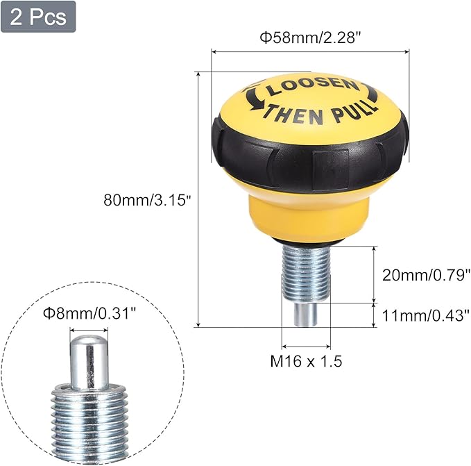 uxcell Fitness Equipment Pull Pin Spring Knobs for Fitness