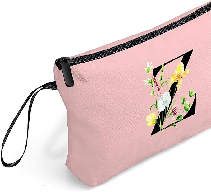 SEAMOON Happy Birthday Friendship Bridesmaid Team Gifts for Employees Women Mom Girl Daughter Teenage Personalized Make up Cosmetic Bag Travel with Mirror Mothers Day Christmas Graduation Z