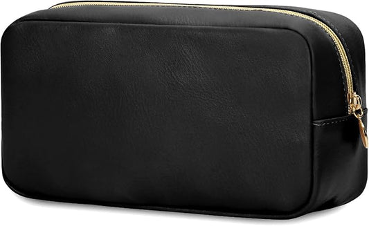 Wandering Nature Makeup Bag for Purse Cosmetic Bags for Women Make Up Organizer Travel Pouch Pencil Case with Slip-in Pockets Vegan Leather,Patent Pending