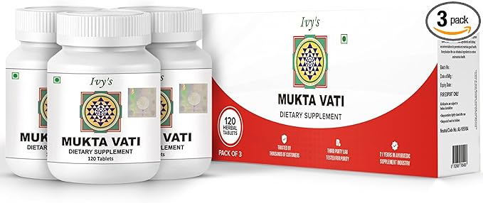 Ivy's Mukta Vati Herbal Tablets - Ayurvedic Formula Pack of 3