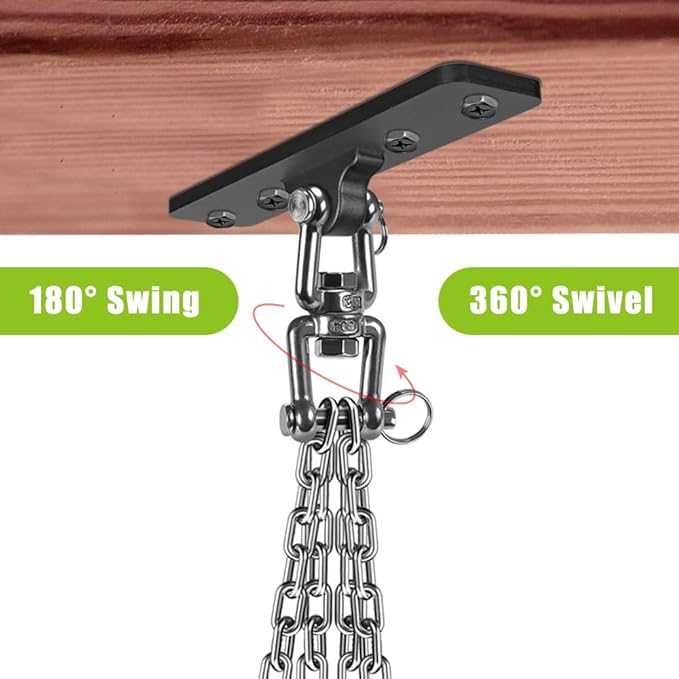 Dolibest Heavy Bag Hanger,Wall Ceiling Mount Hook 360° Rotation Wood Beam Holder Body Weight Strength Training Systems, Aerial Yoga Swing & Hammock, Resistance Band for Wooden Sets(600 LB Capacity)