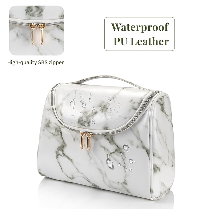 Ethereal Travel Makeup Bag, Toiletry Bag for Women Large Capacity Makeup Organizer Bag Waterproof Makeup Brush Organizer Vegan Leather Cosmetic Bag