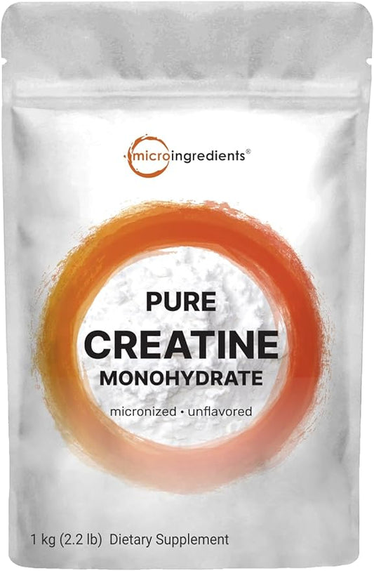 Creatine Monohydrate Powder 1 kg (2.2 Lbs), 5000mg Per Serv, Micronized Creatine Powder, Unflavored, Pure, No Filler, Keto & Vegan Friendly, Easy Dissolve Pre Workout Creatine for Women and Men