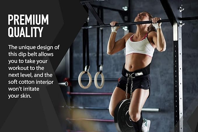 RIMSports Dip Belt For Weight Lifting - Weighted