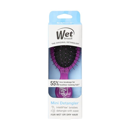 Wet Brush Mini Detangler Hair Brush, Pink - Detangling Travel Hair Brush - Ultra-Soft IntelliFlex Bristles Glide Through Tangles with Ease - Pain-Free - All Hair Types