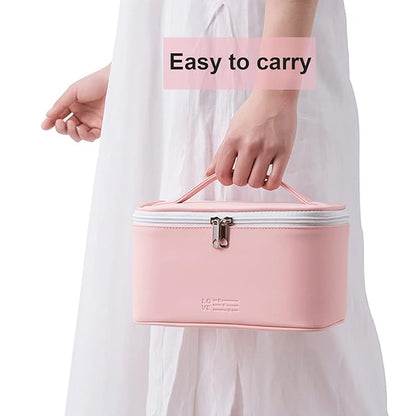 KITENROM Portable Makeup Bag Cosmetic Bags for Women Medium Pouch Case Purse Make Up Organization Waterproof (Pink)