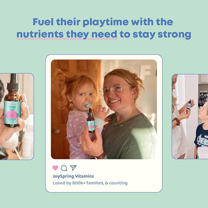 JoySpring Vital Vits - Kids Liquid Multivitamin - 1 fl oz (30 Servings) | Herbal Liquid Vitamins for Kids | Natural Flavor | Toddler Liquid Multivitamin for Kids with Elderberry, Spirulina, and More