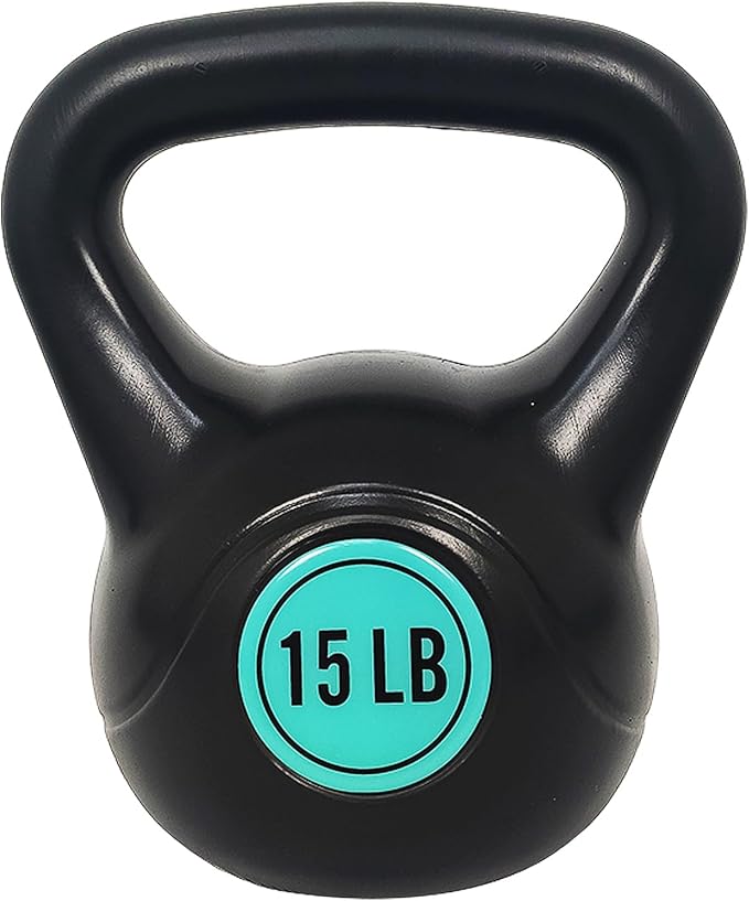 Signature Fitness Wide Grip 3-Piece Kettlebell Exercise Fitness 5 lbs, 10 lbs, 15 lbs 20 lbs, 3 or 4