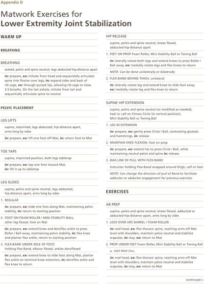 STOTT PILATES Rehab Manual - RMR2 Support Material