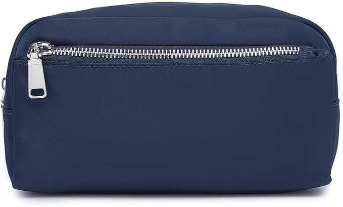 Nylon Female cosmetic bags Canvas toiletry bags Wash bags with large capacity Simple design (Nylon/Navy Blue)
