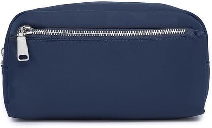 Nylon Female cosmetic bags Canvas toiletry bags Wash bags with large capacity Simple design (Nylon/Navy Blue)