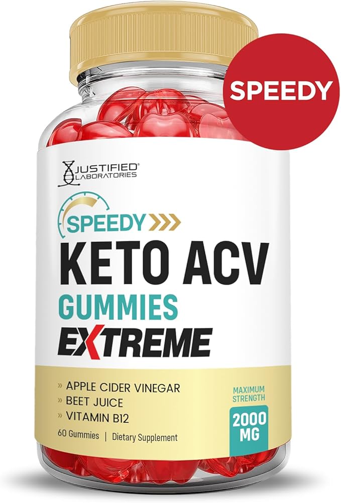 Speedy Keto ACV Gummies Extreme 2000MG Speedy Keto Gummies Advanced Formula Apple Cider Vinegar with Pomegranate Beet Juice Powder B12 Vegan Non GMO 60 Gummys