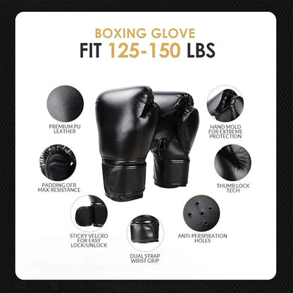 Punching Bag Set for Adults with Gloves, Heavy Punching Bags Hanging, Boxing Fitness Workout Training Kick - Unfilled