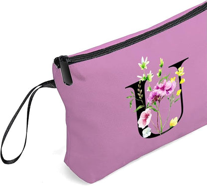 SEAMOON Birthday Thank You Appreciation Monogrammed Gifts for Mom Aunt Teacher Sister Friend Coworkers Bride Bridesmaid Makeup Cosmetic Bag with Mirror Mothers Day Christmas Graduation U