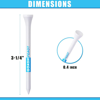 Premium Golf Tees Choose Between 200 Count or 100 Count, Professional Marking System Golf Tees 3-1/4 Inch, Reduce Friction Side Spin More Stable Golf Tees