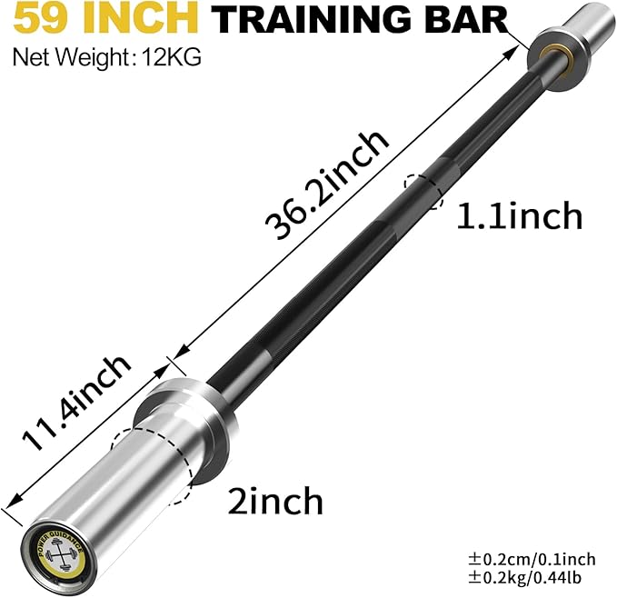 POWER GUIDANCE Chrome Olympic Barbell Bar 2 Inch 4ft/5ft/6ft