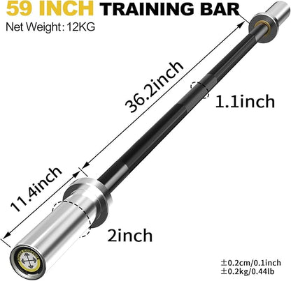 POWER GUIDANCE Chrome Olympic Barbell Bar 2 Inch 4ft/5ft/6ft