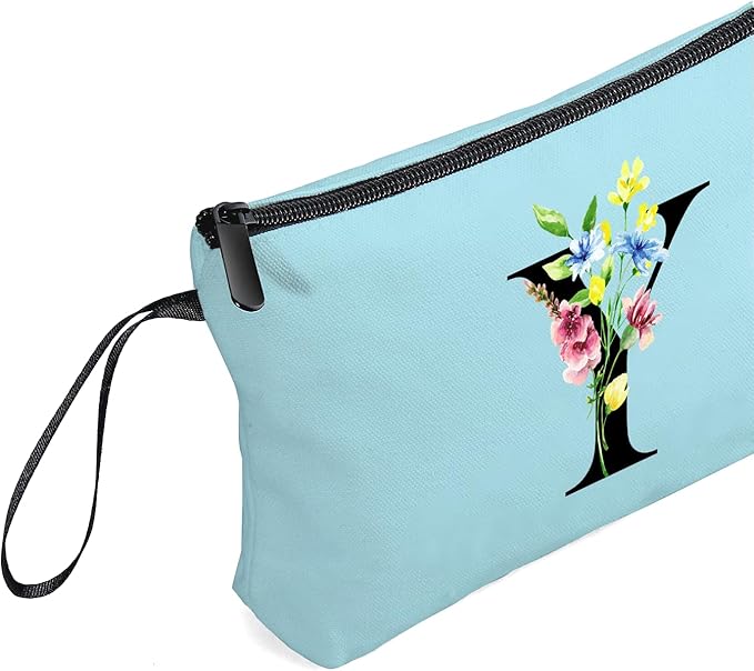 SEAMOON Appreciation Initial Monogram Gifts for Sisters from Sister Employees Team Bride Womens Unique Mom Personalized Makeup Cosmetic Bag with Mirror Mothers Day Christmas Graduation Y