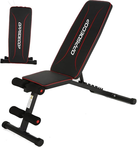 OPPSDECOR Adjustable Weight Bench Set Workout Bench Press