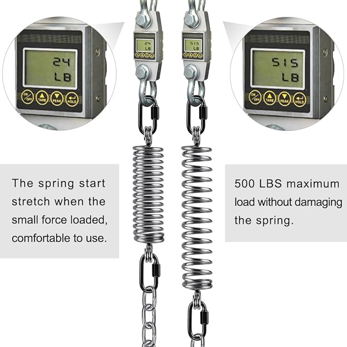 SELEWARE Heavy Duty Bag Spring for Punching Bag - Chrome Plated with Secure Closed-Loop Design for Boxing, MMA, and More, Smooth & Safe Suspension, Eliminates Ceiling Vibration During Boxing Workouts