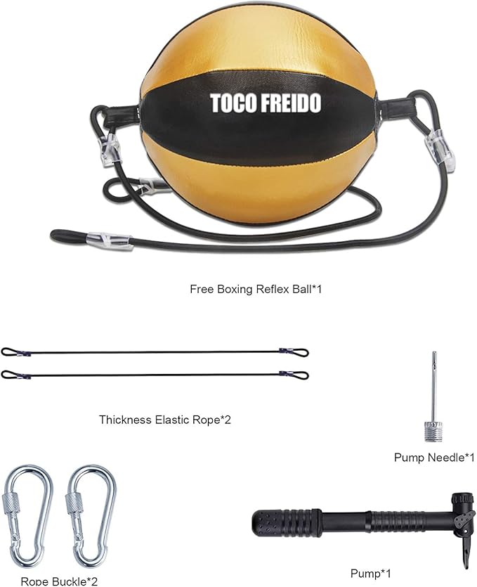 TOCO FREIDO Double End Punching Ball, Speed Bag with Difficulty Levels Boxing Reflex Ball with Headband, Perfect for Reaction, Agility, and Hand Eye Coordination Training