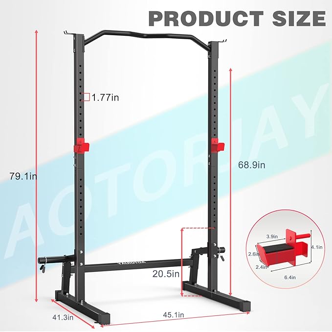 Power Cage Height Adjustable Squat Rack Home Gym