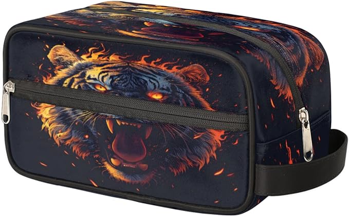 Tiger Hanging Toiletry Bag for Boy Men,Travel Cosmetic Bag,Waterproof Makeup Bag,Approved Hygiene Bag Shave Dopp Kit Organizer for Toiletries Shower Bathroom Gifts