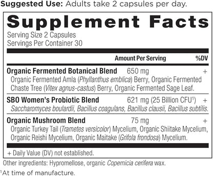Probiotics for Women by Ancient Nutrition, SBO Probiotics Women's 60 Ct, Digestive and Immune Support, Bloating Relief for Women, Gluten Free, Superfoods Blend, 25 Billion CFUs*