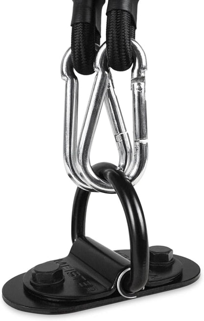 Meister Double-End Heavy Bag D-Ring Floor Anchor Mount Kit w/Bungees - Black