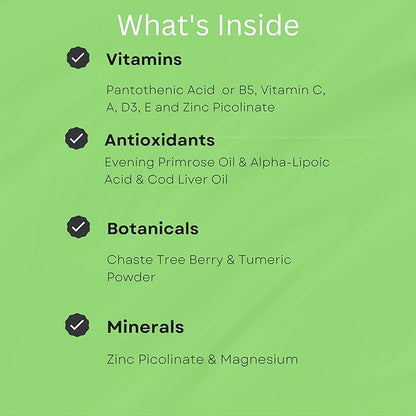 Clear Skin Acne Vitamin System | 20 Botanicals, Minerals & Vitamins | 60 Count Pack of 4 by Innate Skin