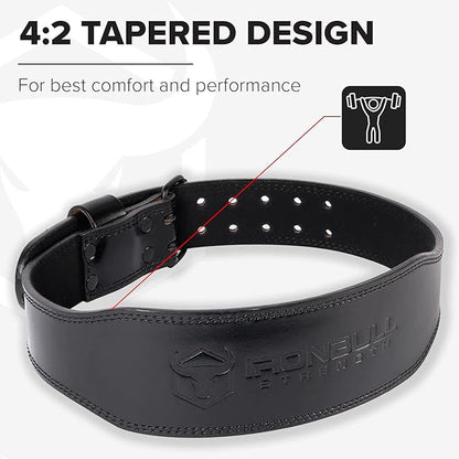 7mm Leather Weight Lifting Belt (IPF 4" to 2â€ Tapered