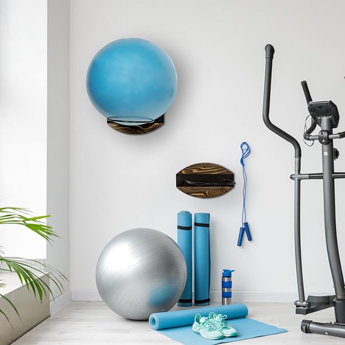MyGift Wall Mounted Exercise Stability Ball Holder 2