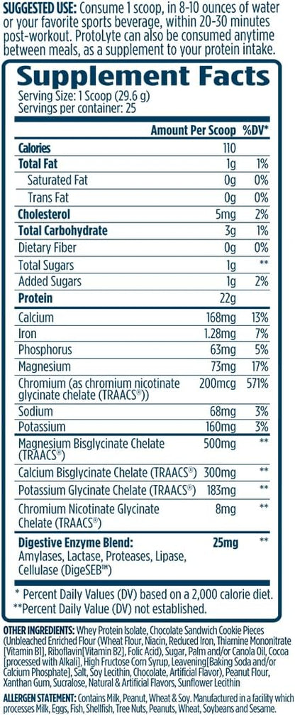 VMI Sports | ProtoLyte Whey Isolate Protein Powder | Low Calorie Whey Protein Powder for Weight Loss | Protein Powder for Muscle Gain | Digestive Enzymes (Peanut Butter Cookies & Cream, 1.6 Pounds)