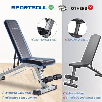 Adjustable Weight Bench Professional Utility Heavy Duty Workout