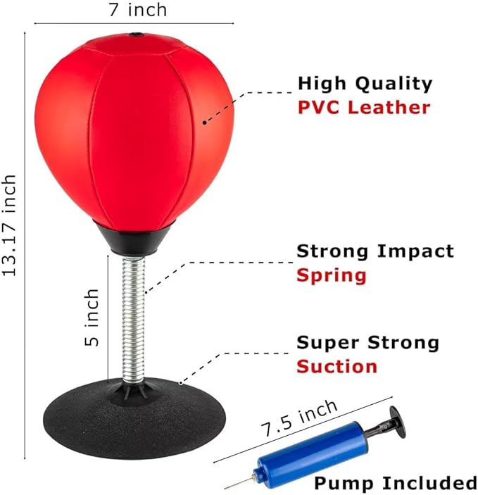 Stress Buster Desktop Punching Bag - Suctions to Your Desk, Heavy Duty Stress Relief Ball, Funny Gifts for Boss or Coworker, Perfect for Kids and Adults, Easter