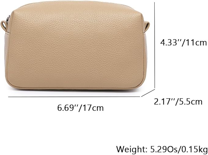 PU leather Organizer Bag Lightweight Cosmetic Bag with Ring Clasp Perfect Travel Makeup Bag for Women (Sandy/PU)