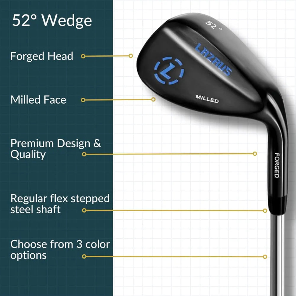 LAZRUS Premium Forged Golf Wedge Set for Men - 52, 56, 60 Degree Wedges + Milled Face for More Spin - Great Golf Gift