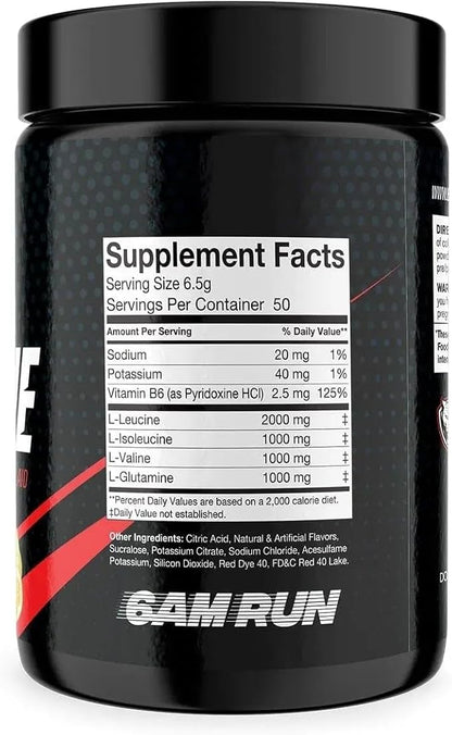 6AM Run Finishline - Amino Energy Powder - Post Run Recovery Drink - Branch Chain Amino Acids Powder - Heal and Recovery Powder - Keto Post Workout Powder - Lemon Lime BCAA Powder - 50 Scoops