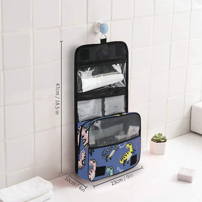 senya Hanging Travel Toiletry Bag Kit Boys Makeup Case Cosmetics Organizer for Men Women (Dinosaur Navy)