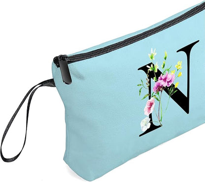 SEAMOON Appreciation Initial Monogram Gifts for Sisters from Sister Employees Team Bride Womens Unique Mom Personalized Makeup Cosmetic Bag with Mirror Mothers Day Christmas Graduation N
