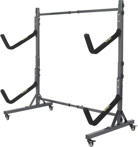 Bonnlo Kayak Stand Freestanding Storage Rack for Kayak Canoe Boat Paddle Board SUP Surfboard for Indoor Outdoor Garage, Shed, Dock with Lockable Wheels Wide Adjustable