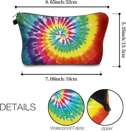 Cute Travel Makeup Bag Cosmetic Bag Small Pouch Gift for Women (Tie Dyed)