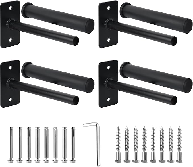 Weight Plate Holder, Wall Mounted Weight Rack for 1" and 2" Olympic Weight Plates, Home Gym Storage with 8pcs Steel Expansion Bolts Weight Storage Racks