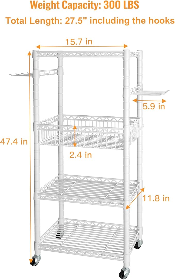 Home Gym Storage, 3 Tiers Workout Equipment Organizer with Wheels for Yoga Mats, Foam Roller, Dumbbells, Kettlebells, and Resistance Bands